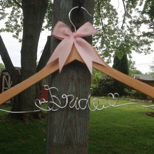 "Bride" Wedding Hanger with Bow